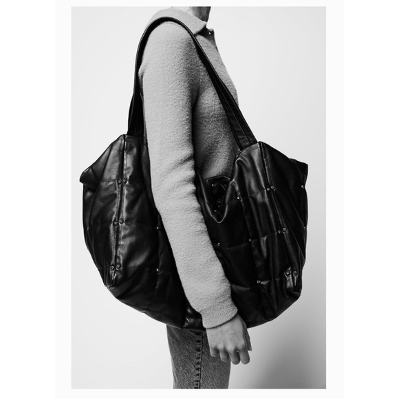 ZARA Large Studded Maxi Bucket Bag BNWT - Picture 6 of 8